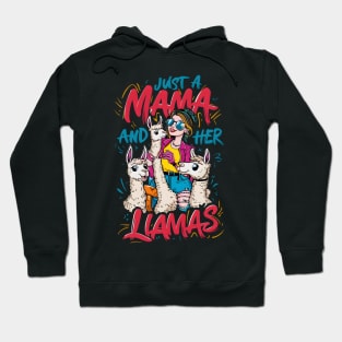 "Llama Mama Crew - Fun Family Alpaca Illustration" Hoodie